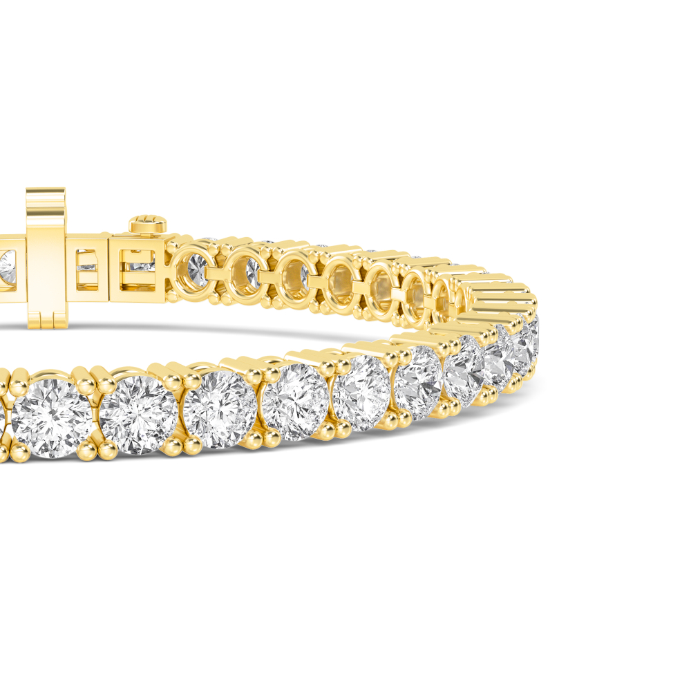 Thread, Tennis Bracelet in Yellow Gold, round, plain background, alternate view