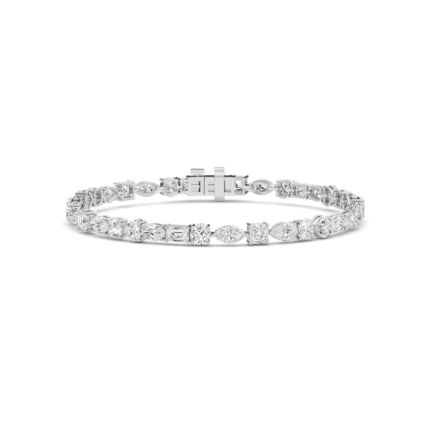 Parade Mixed Shapes, Mixed-Shape Tennis Bracelet in White Gold, mixed, studio photo