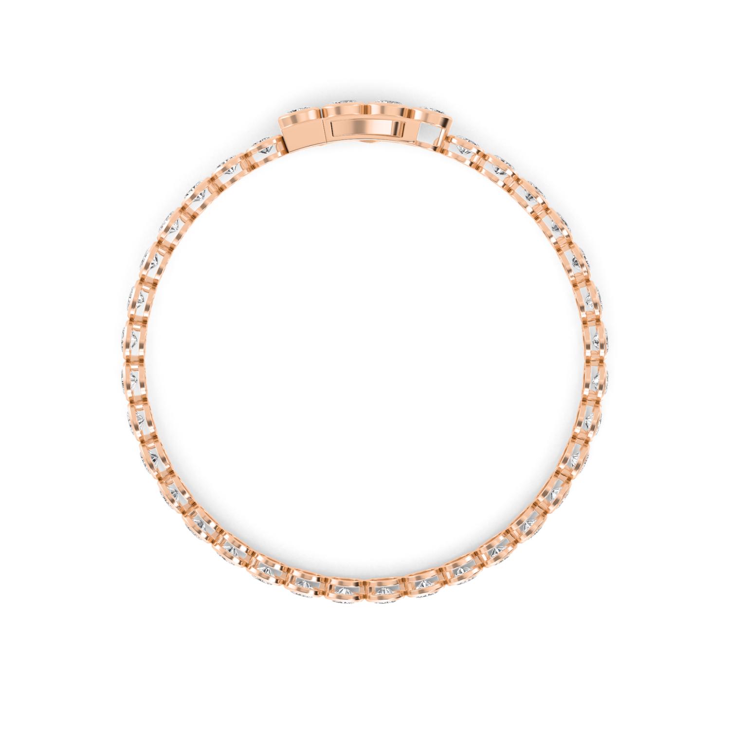 Lullaby Oval, Oval East-West Bezel Bracelet in Rose Gold, oval, studio photo, alternate view