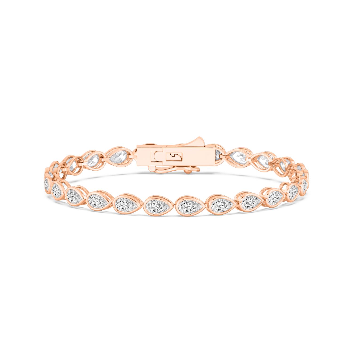 Lullaby Pear, Pear East-West Bezel Bracelet in Rose Gold, pear, studio photo