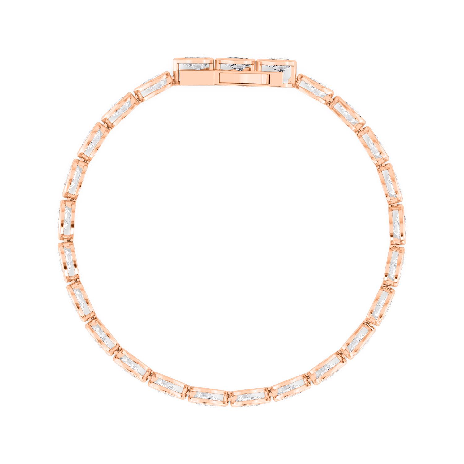 Lullaby Pear, Pear East-West Bezel Bracelet in Rose Gold, pear, studio photo, alternate view