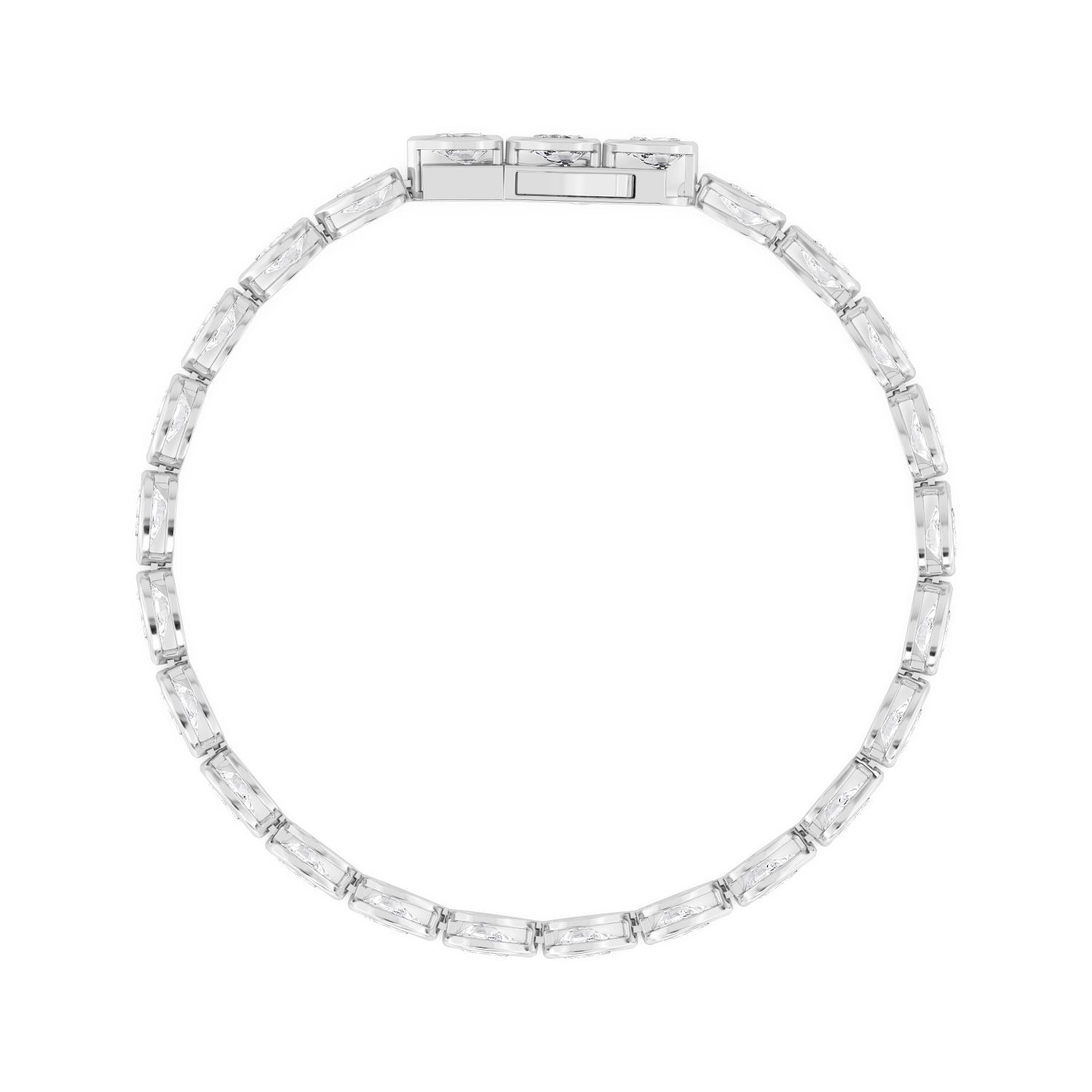 Bluff, Pear East-West Bezel Bracelet in White Gold, pear, plain background, alternate view