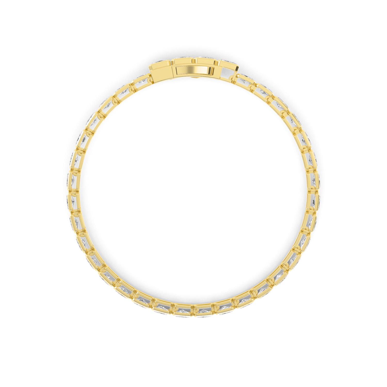 Lullaby Radiant, Radiant East-West Bezel Bracelet in Yellow Gold, radiant, studio photo, alternate view