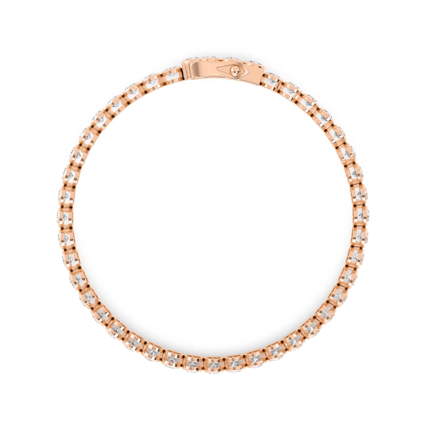 Ovation Oval, Oval North-South Bezel Bracelet in Rose Gold, oval, studio photo, alternate view
