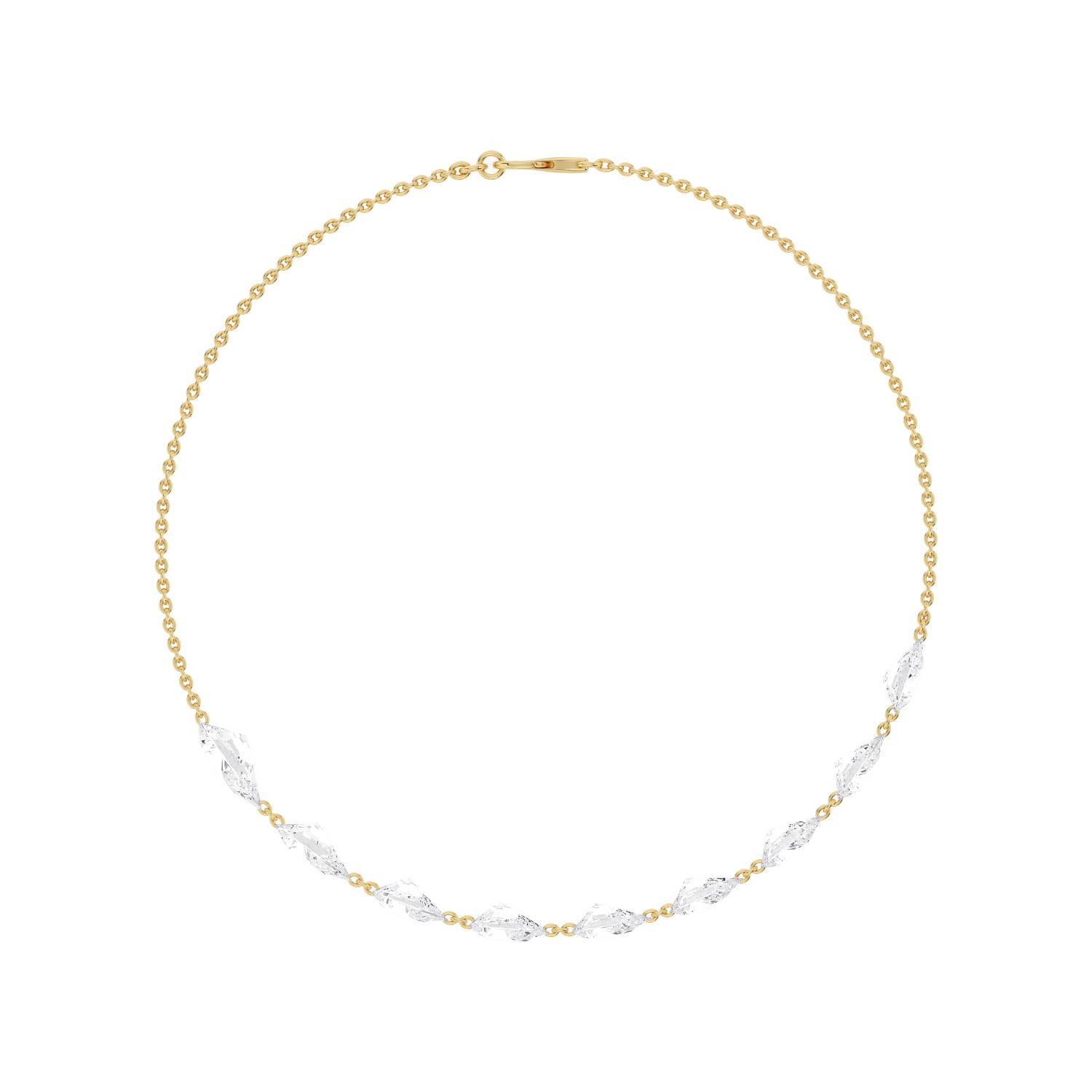 Josephine, Chain Bracelet with Pear Stations in Yellow Gold, pear, plain background, alternate view