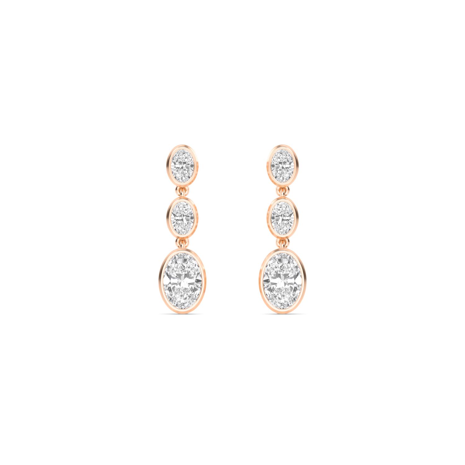Rain Oval, Oval Bezel Drops in Rose Gold, oval, studio photo