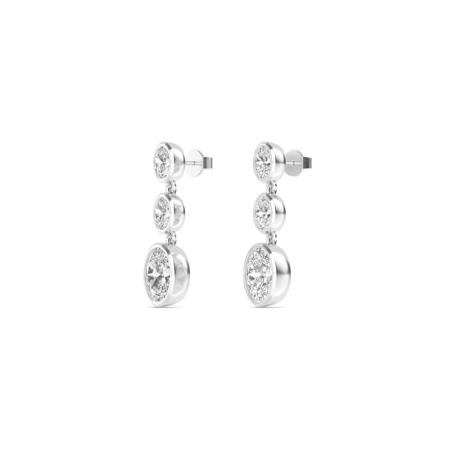 Rain, Oval Bezel Drops in White Gold, oval, plain background, alternate view