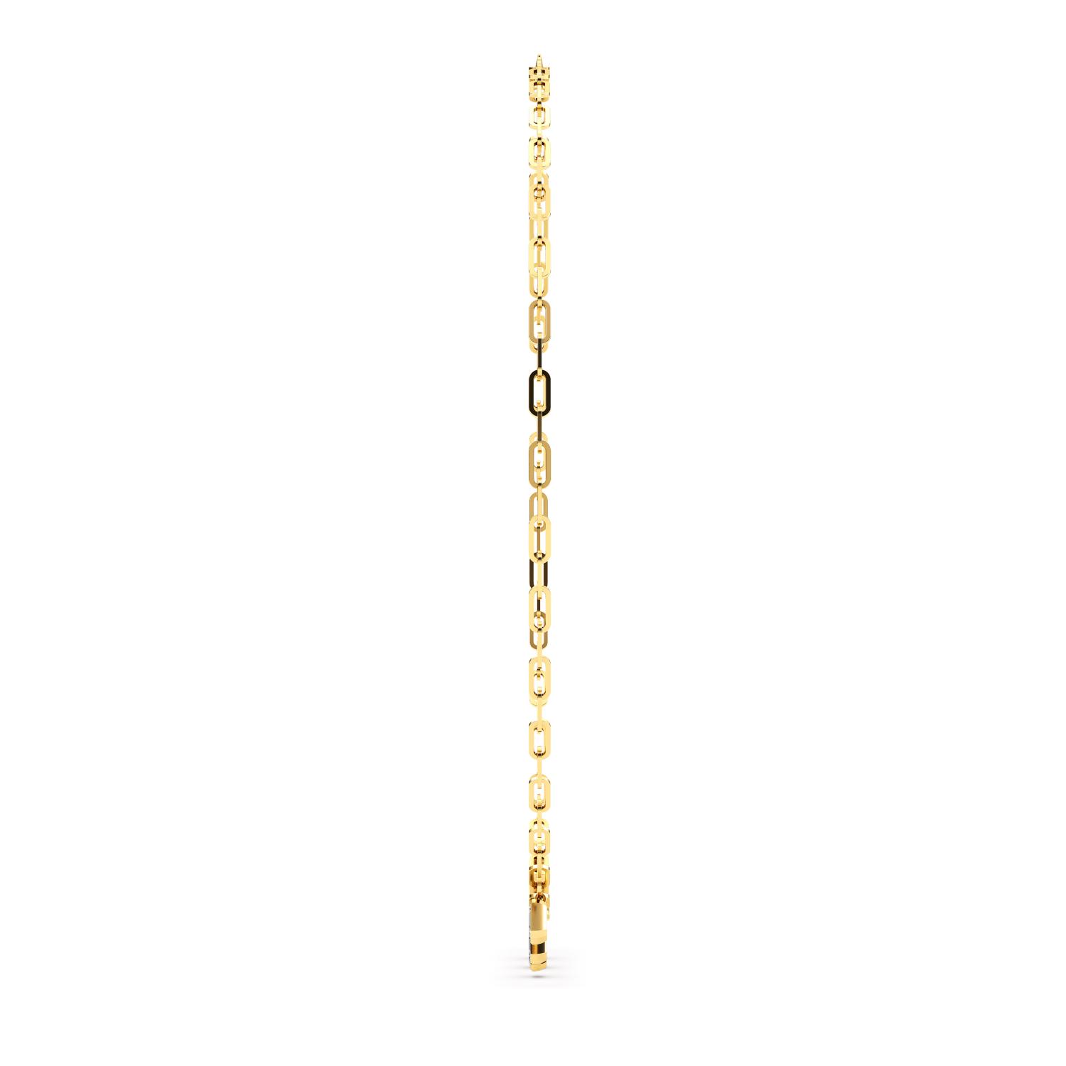 Postscript, Emerald-Cut Charm Necklace in Yellow Gold, emerald, plain background, alternate view