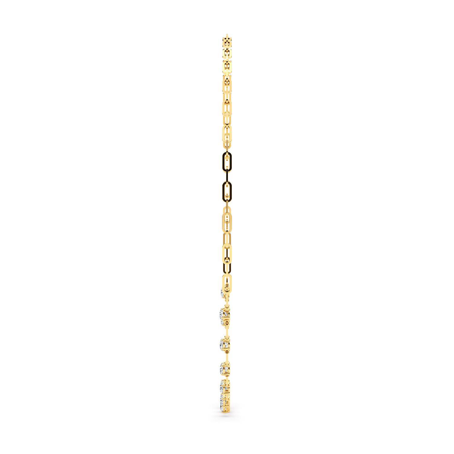 Reply, Paperclip Necklace in Yellow Gold, round, plain background, alternate view
