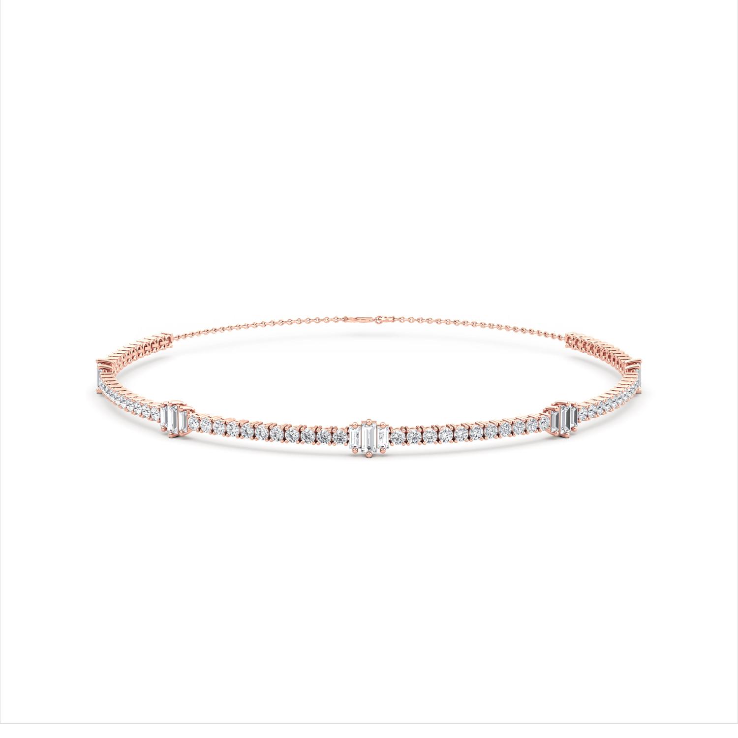 Pulse Mixed Shapes, Station Choker in Rose Gold, mixed, studio photo