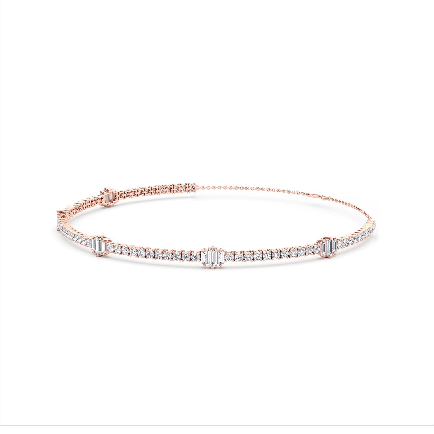 Pulse Mixed Shapes, Station Choker in Rose Gold, mixed, studio photo, alternate view