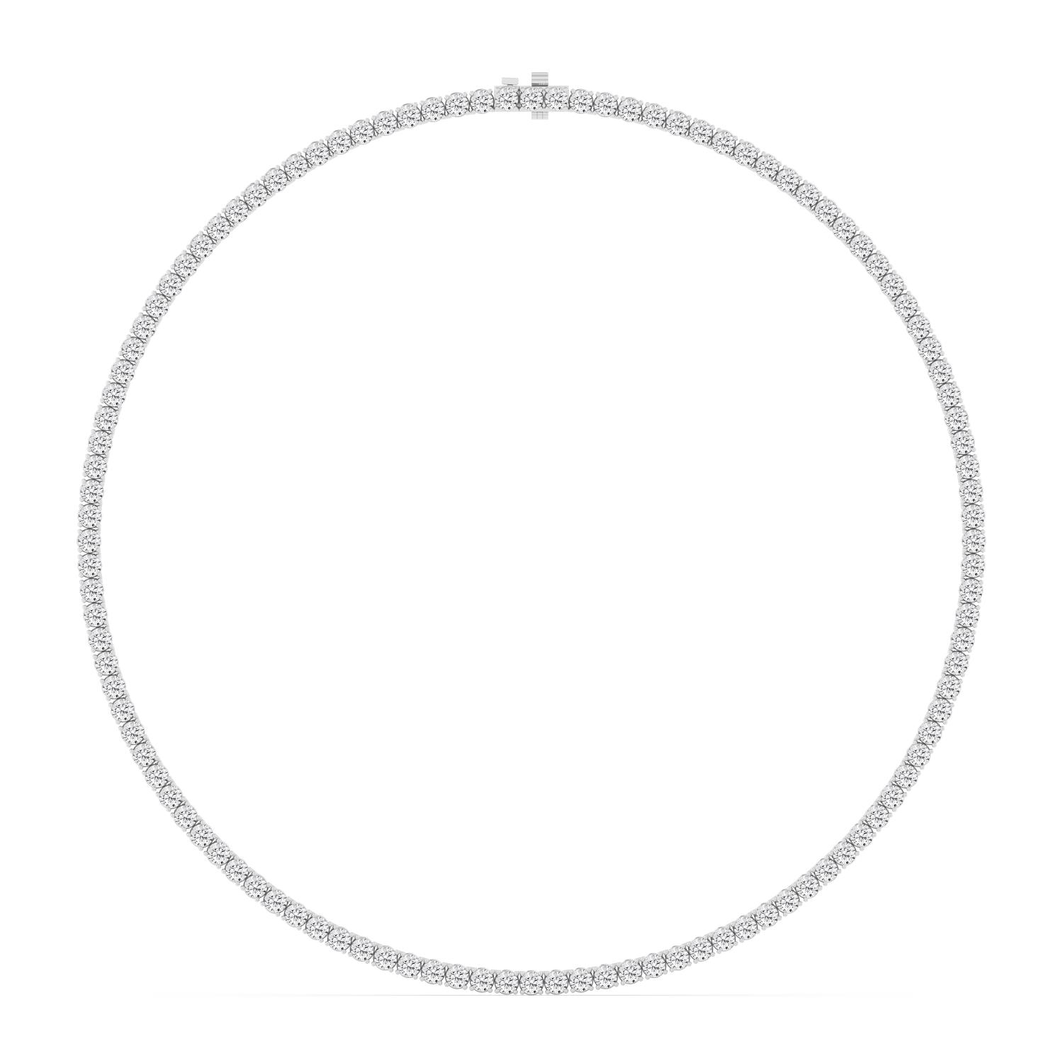 Horizon, Tennis Necklace in White Gold, round, plain background