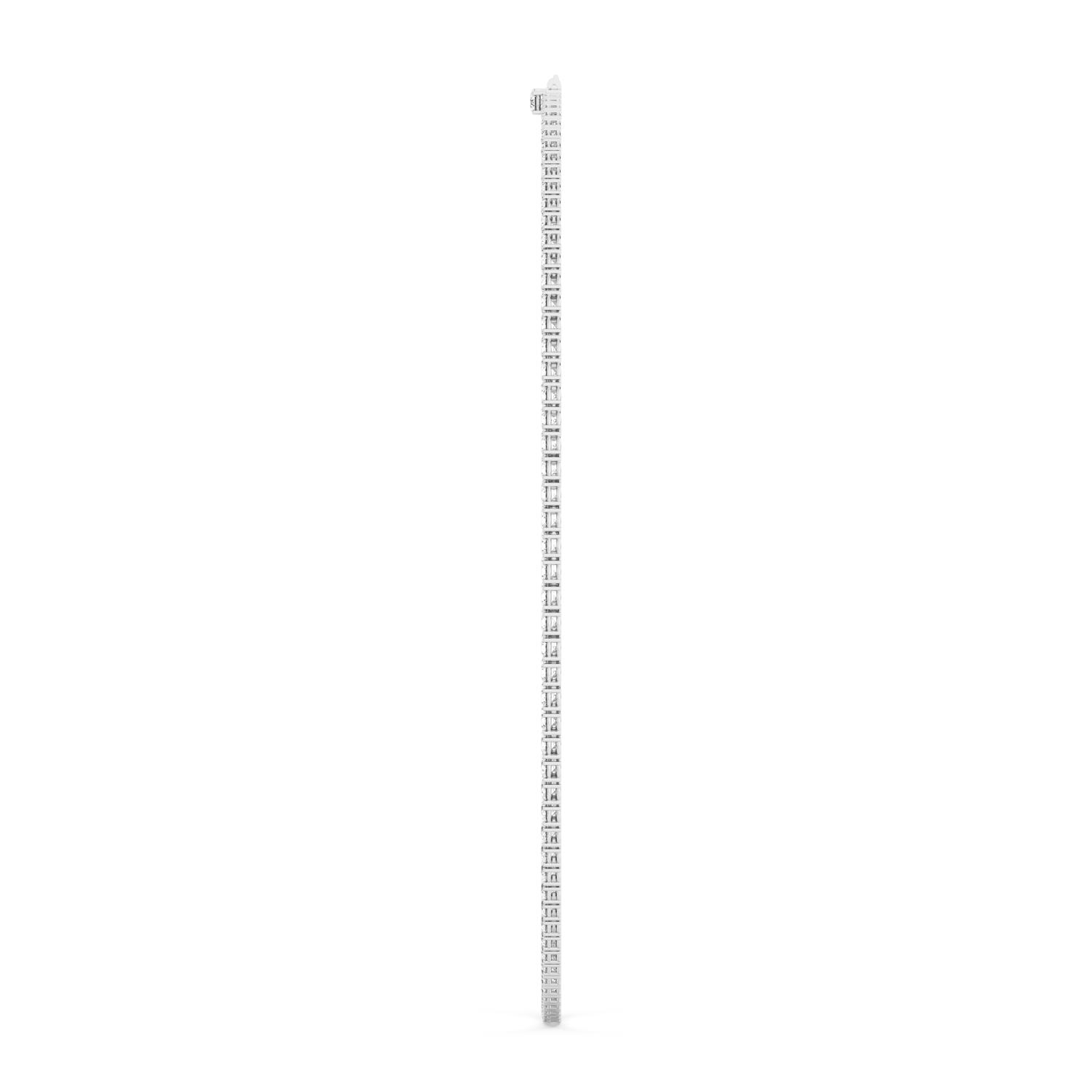 Horizon, Tennis Necklace in White Gold, round, plain background, alternate view
