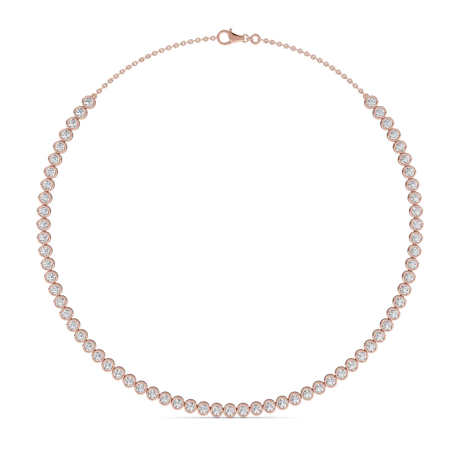 Pulse Round, Bezel Line Choker in Rose Gold, round, studio photo