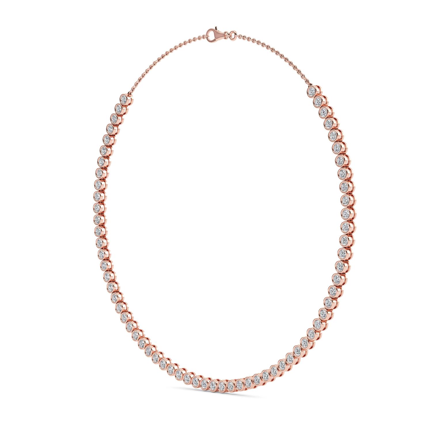 Pulse Round, Bezel Line Choker in Rose Gold, round, studio photo, alternate view