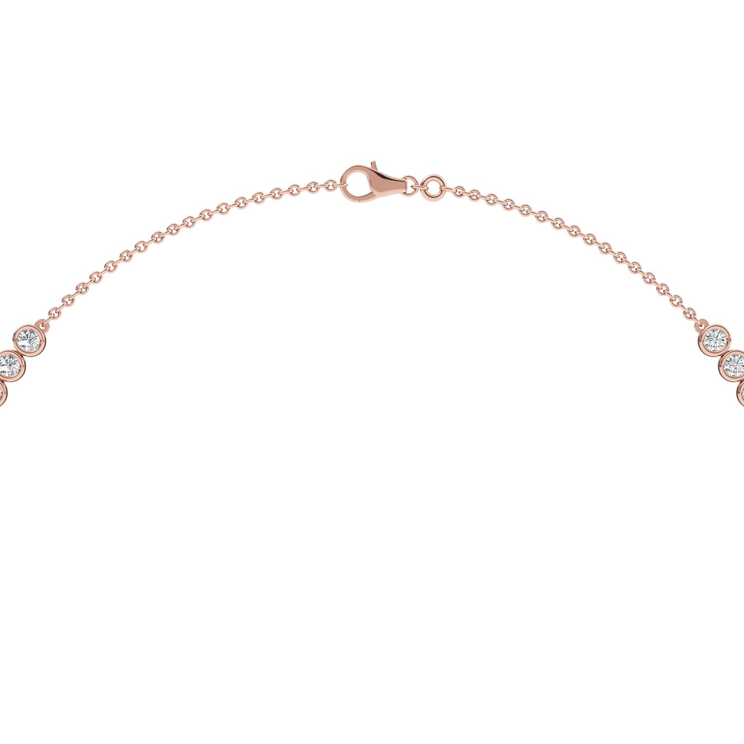Pulse Round, Bezel Line Choker in Rose Gold, round, studio photo, alternate view