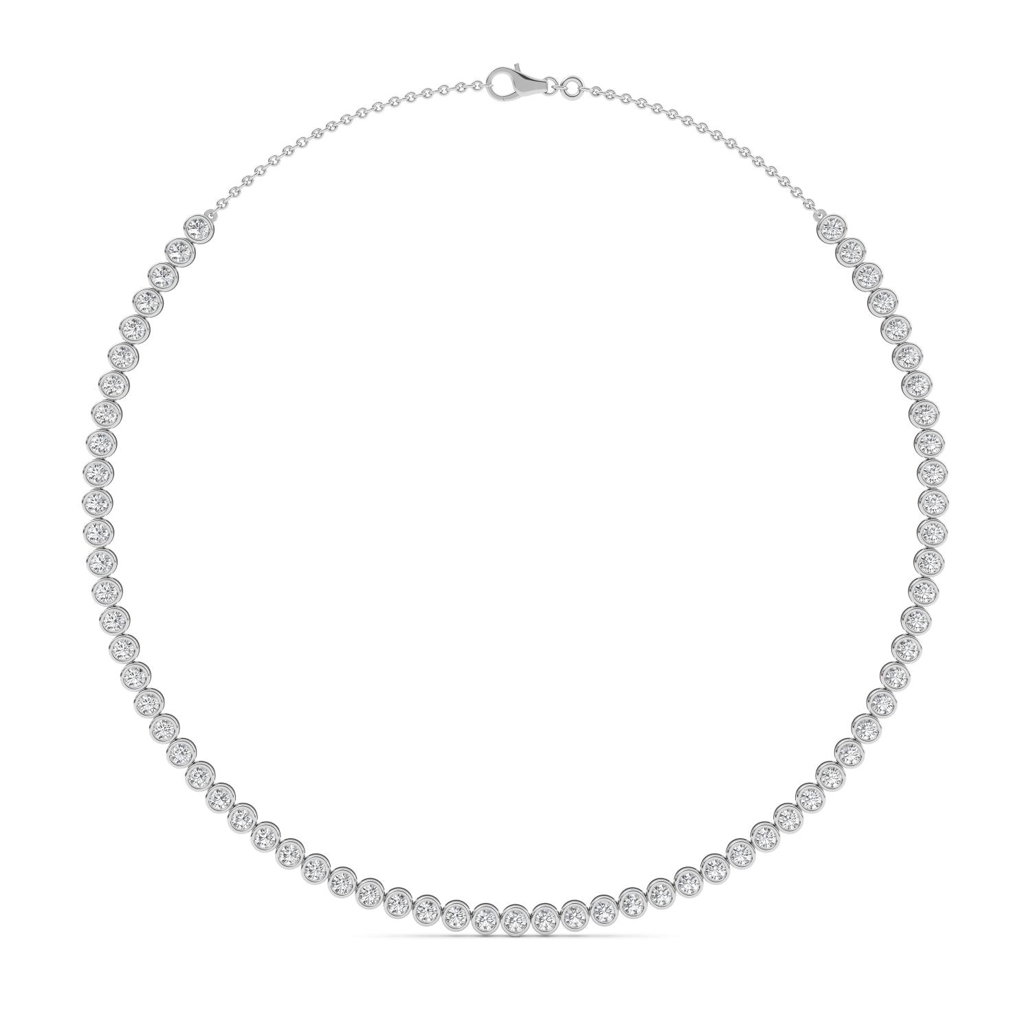 Petrel, Bezel Line Choker in White Gold, round, plain background