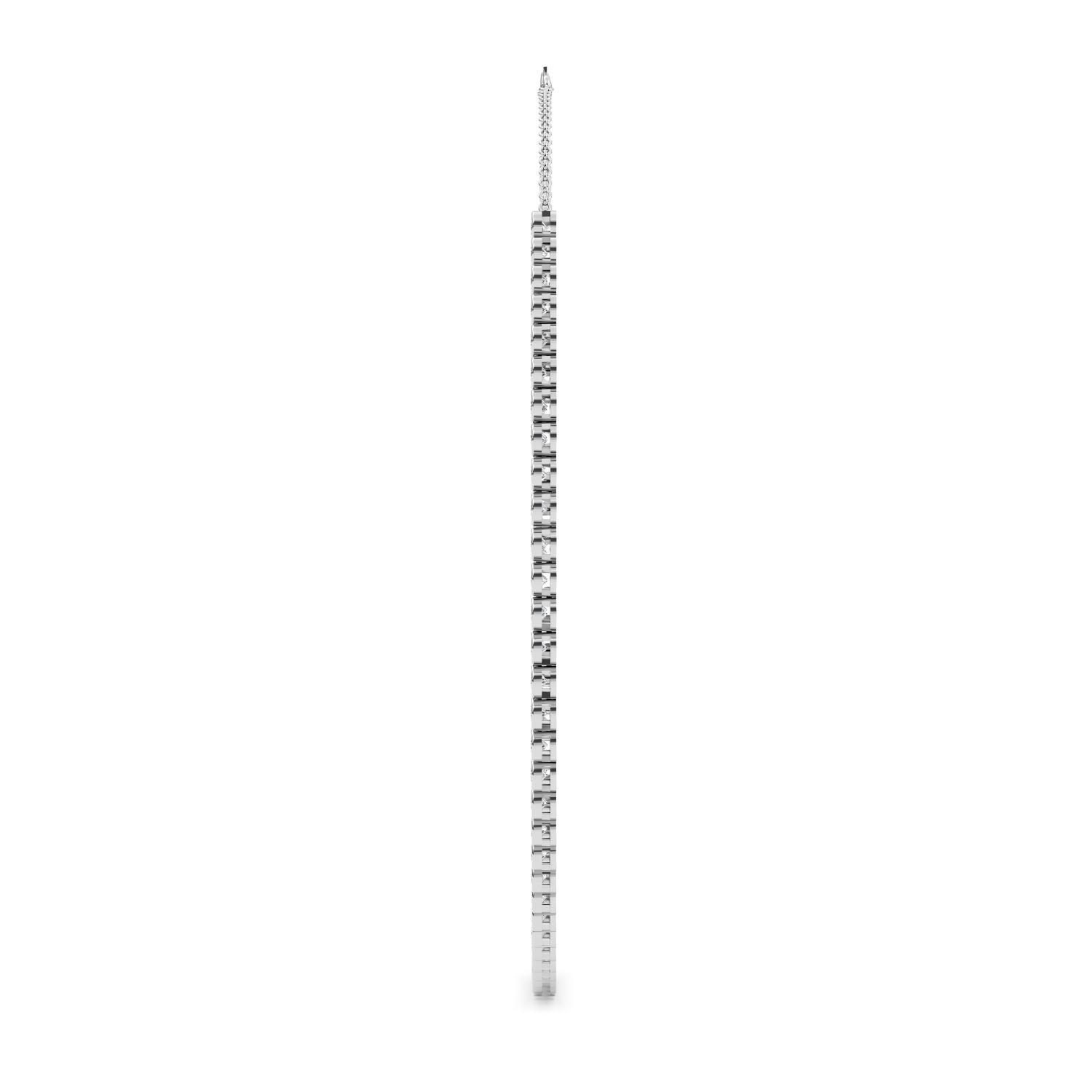 Petrel, Bezel Line Choker in White Gold, round, plain background, alternate view
