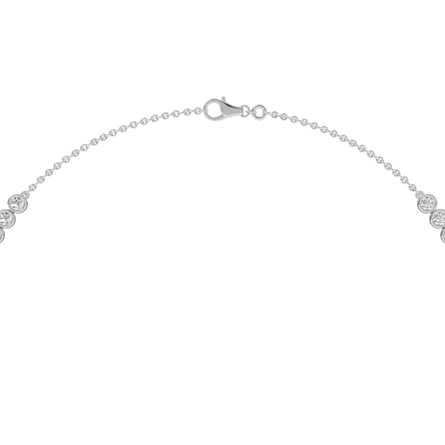 Petrel, Bezel Line Choker in White Gold, round, plain background, alternate view