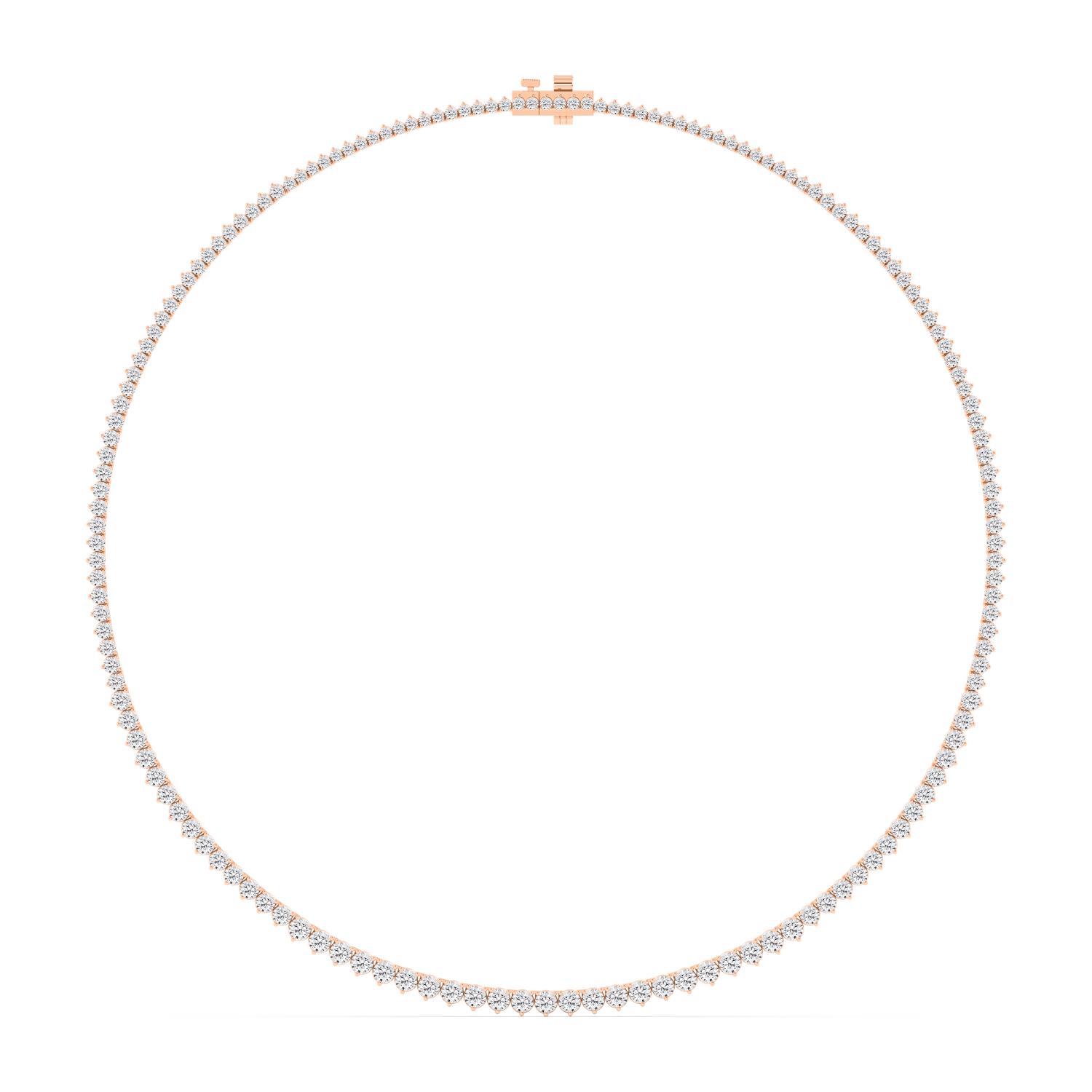 The Line, Riviera Necklace in Rose Gold, round, plain background