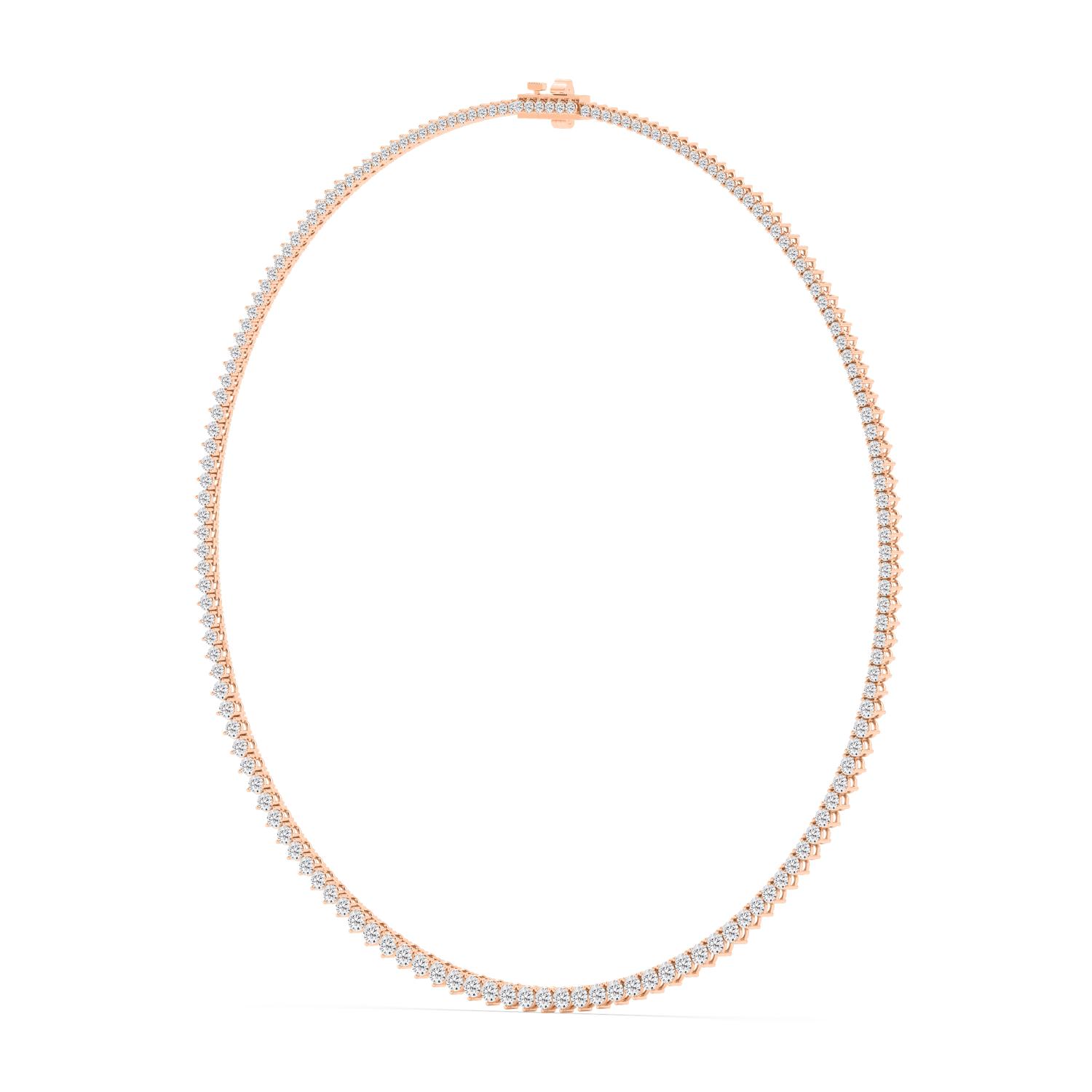 The Line, Riviera Necklace in Rose Gold, round, plain background, alternate view