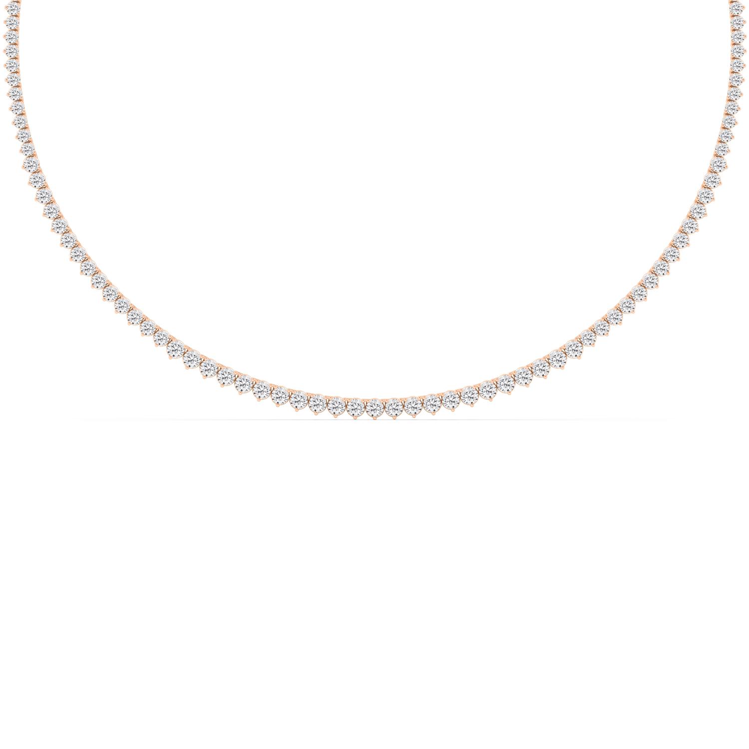 The Line, Riviera Necklace in Rose Gold, round, plain background, alternate view
