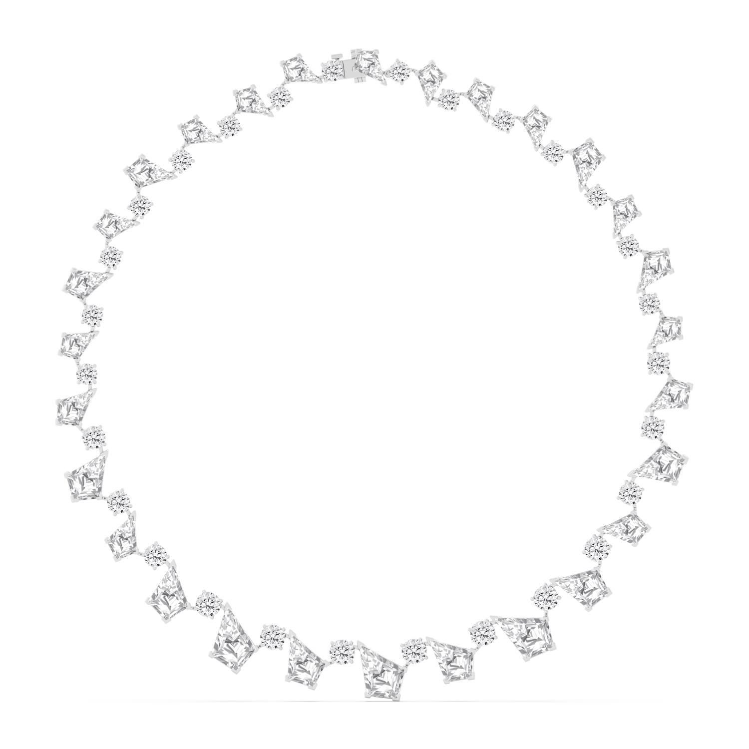 Seraphine, Graduated Lab-Grown Diamond Riviera in White Gold, plain background