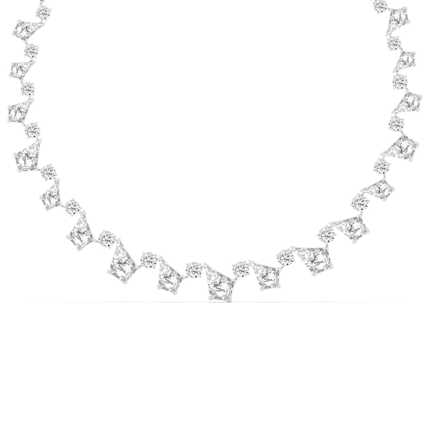 Seraphine, Graduated Lab-Grown Diamond Riviera in White Gold, plain background, alternate view