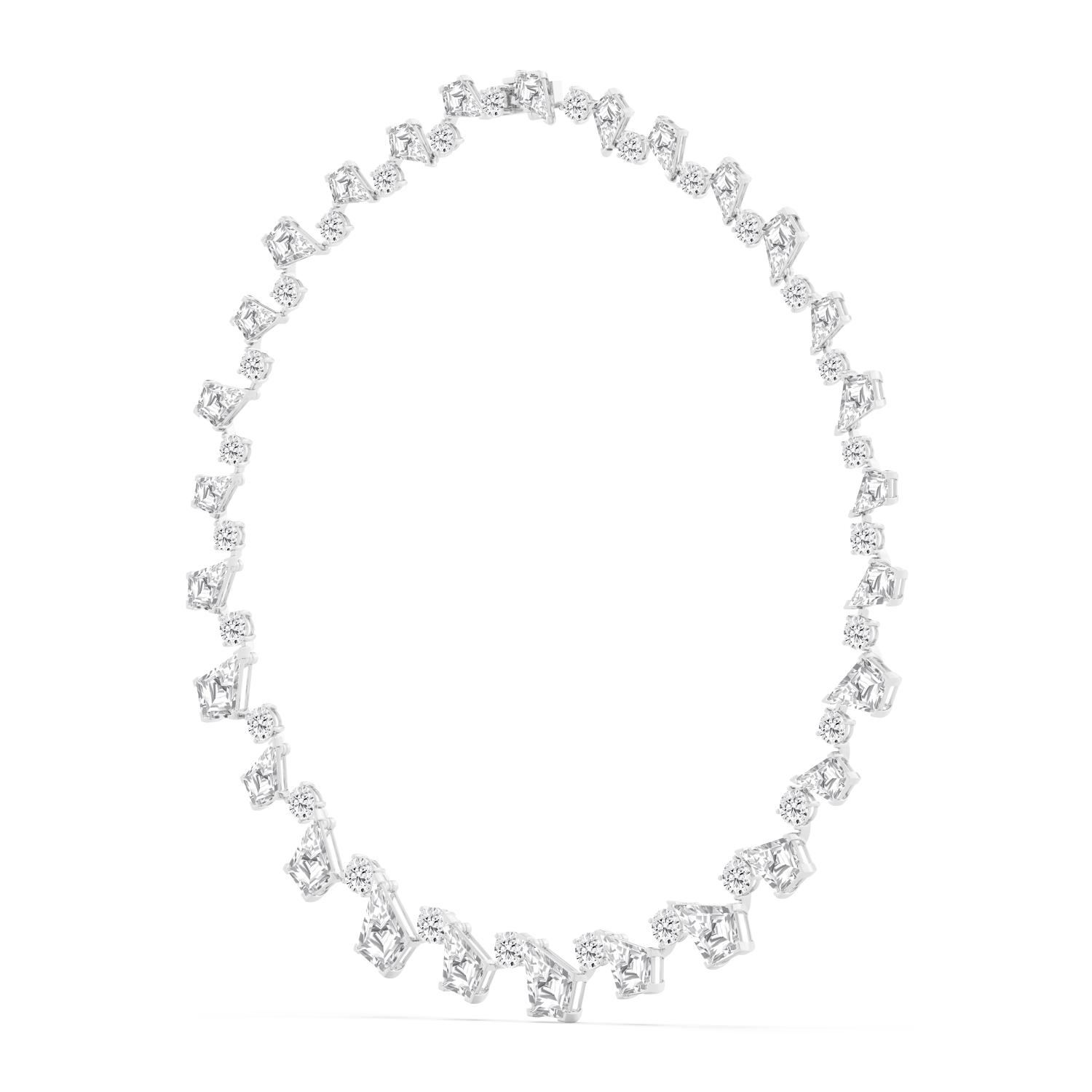 Seraphine, Graduated Lab-Grown Diamond Riviera in White Gold, plain background, alternate view