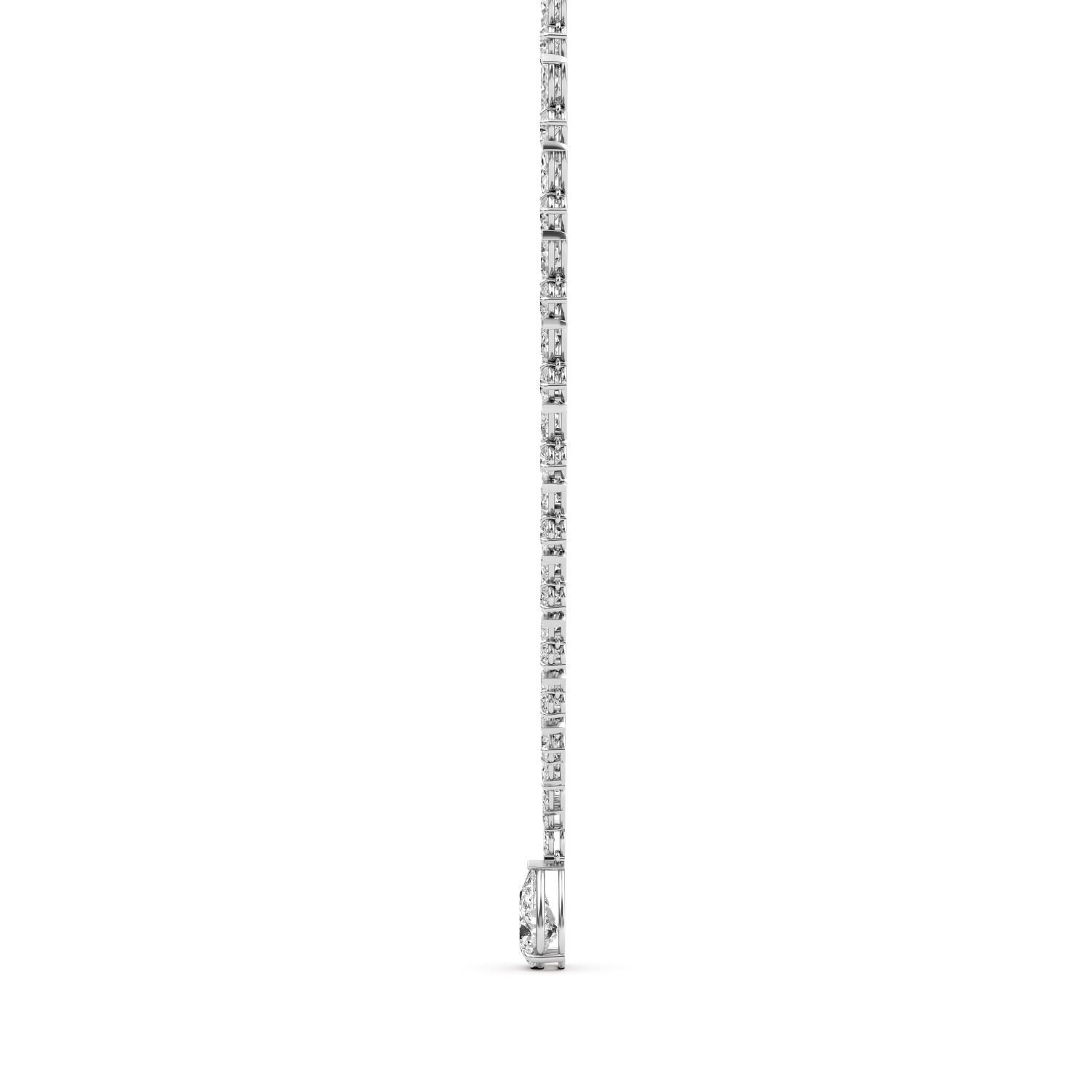 Lucienne, Marquise Line with Pear Drop in White Gold, plain background, alternate view