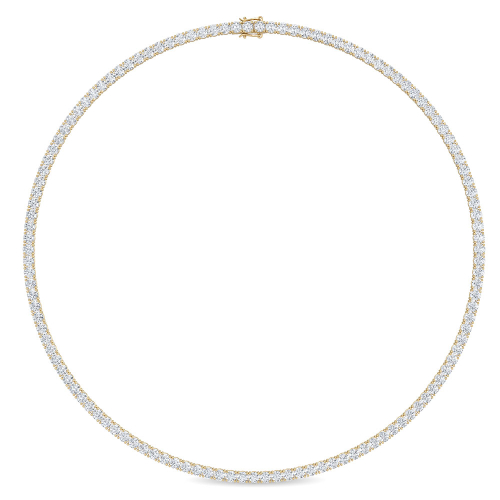 Adelina, Riviera Tennis Necklace in Yellow Gold, round, plain background