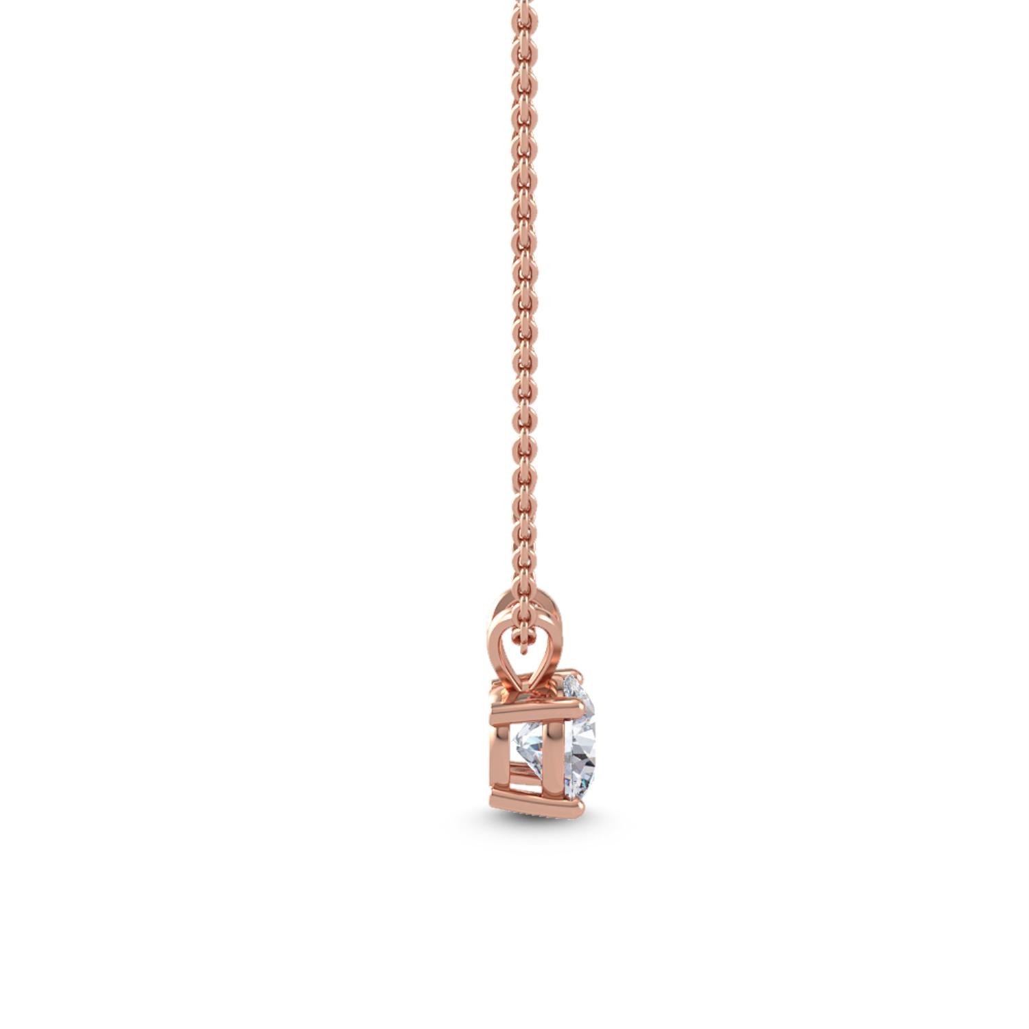 Star Round, Round Solitaire Pendant with Loop Bail in Rose Gold, round, studio photo, alternate view