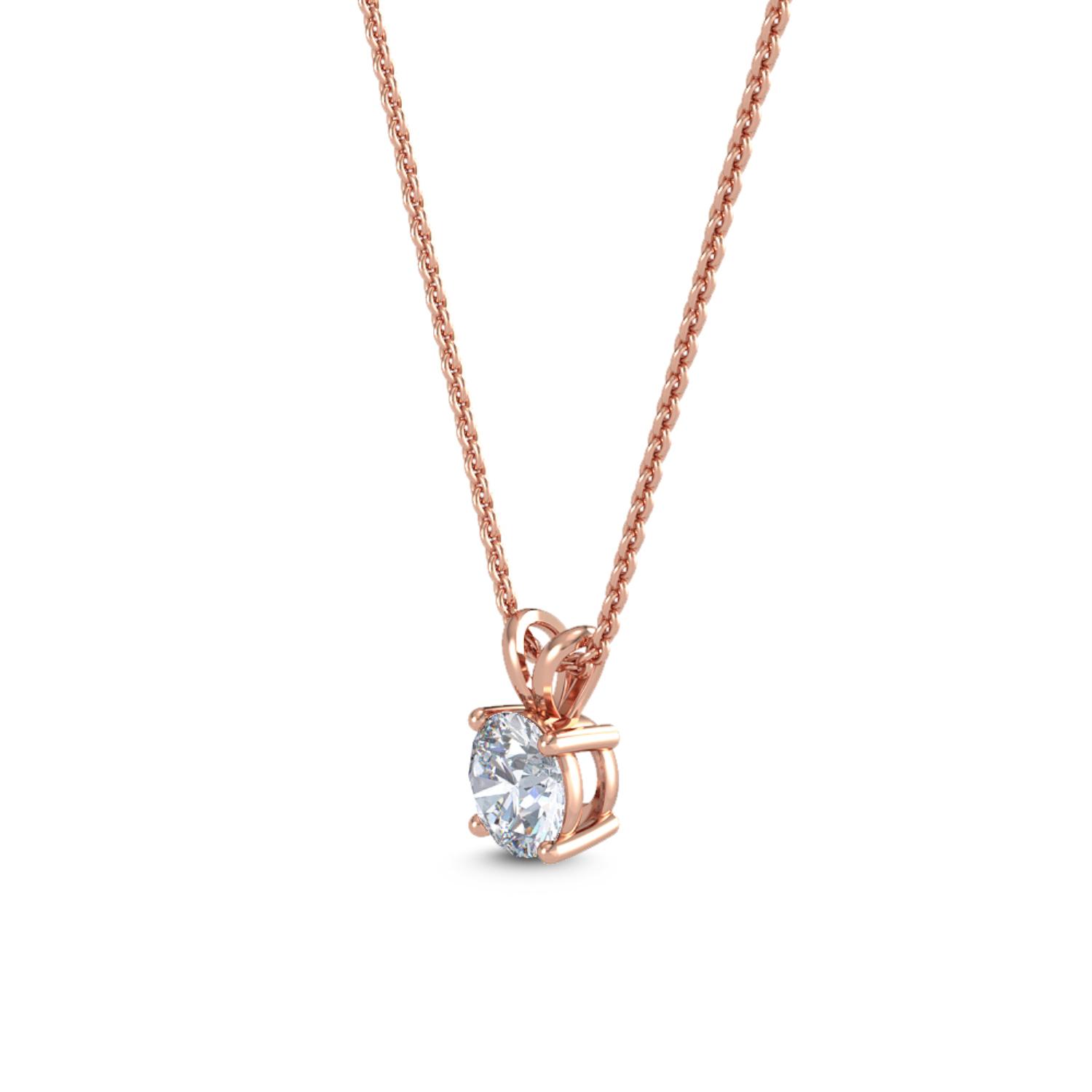 Star Round, Round Solitaire Pendant with Loop Bail in Rose Gold, round, studio photo, alternate view