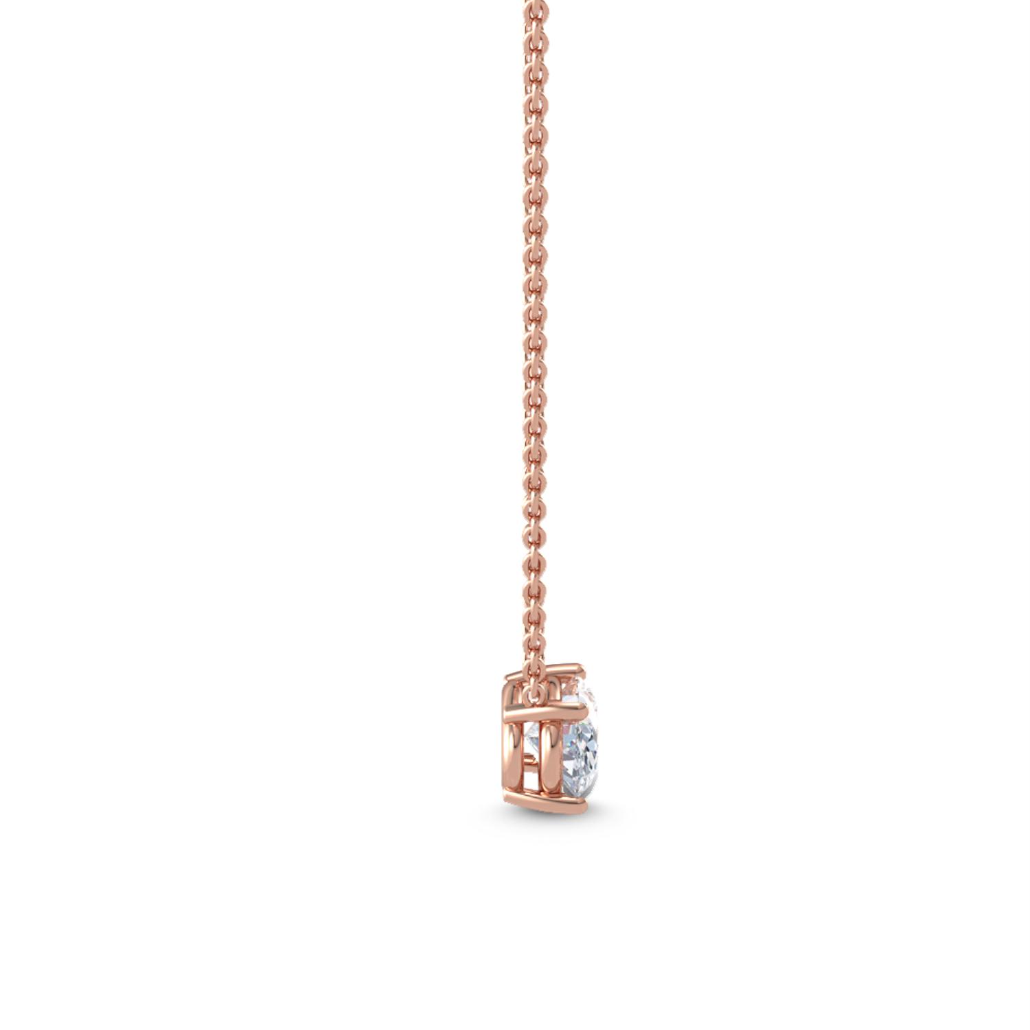 Star Oval, East-West Oval Solitaire Pendant in Rose Gold, oval, studio photo, alternate view