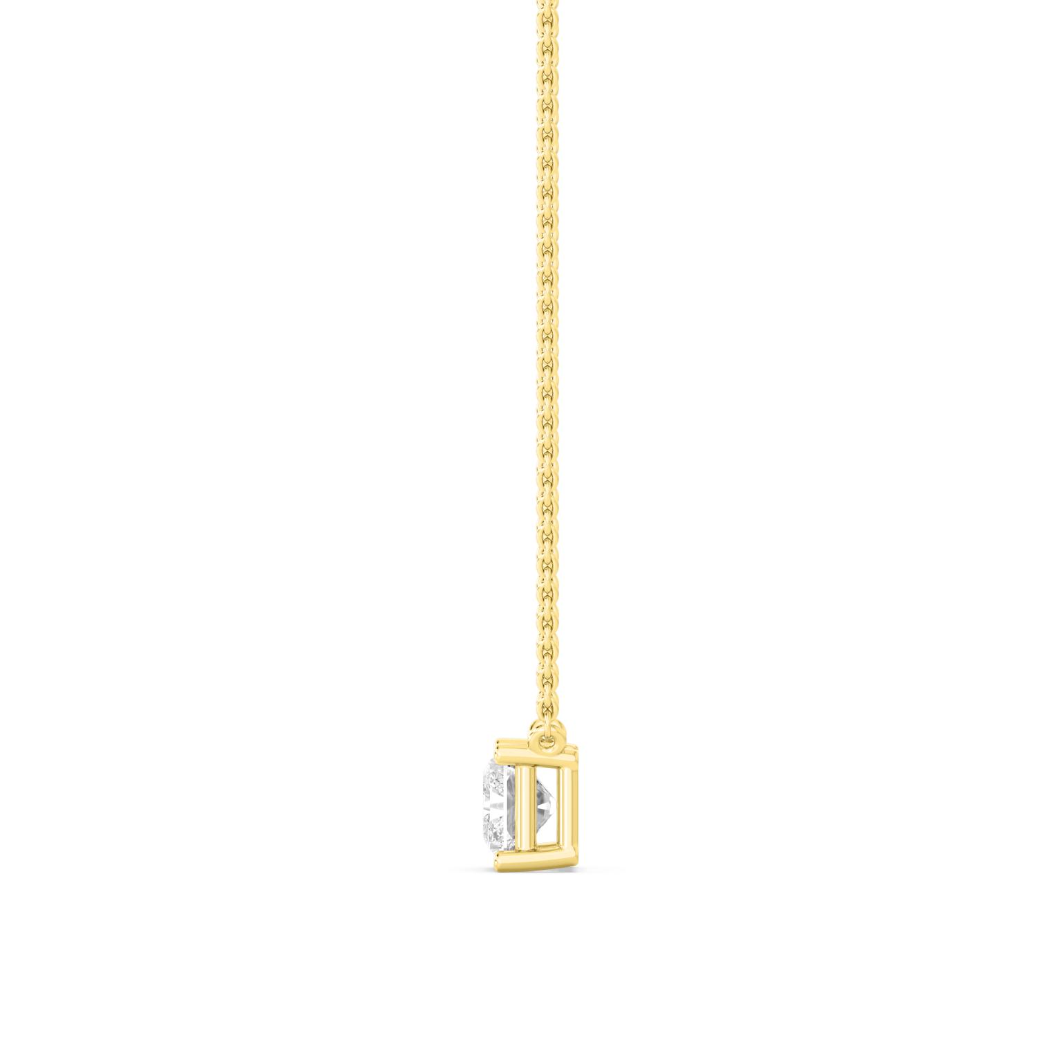 Star Radiant, East-West Radiant Solitaire Pendant in Yellow Gold, radiant, studio photo, alternate view