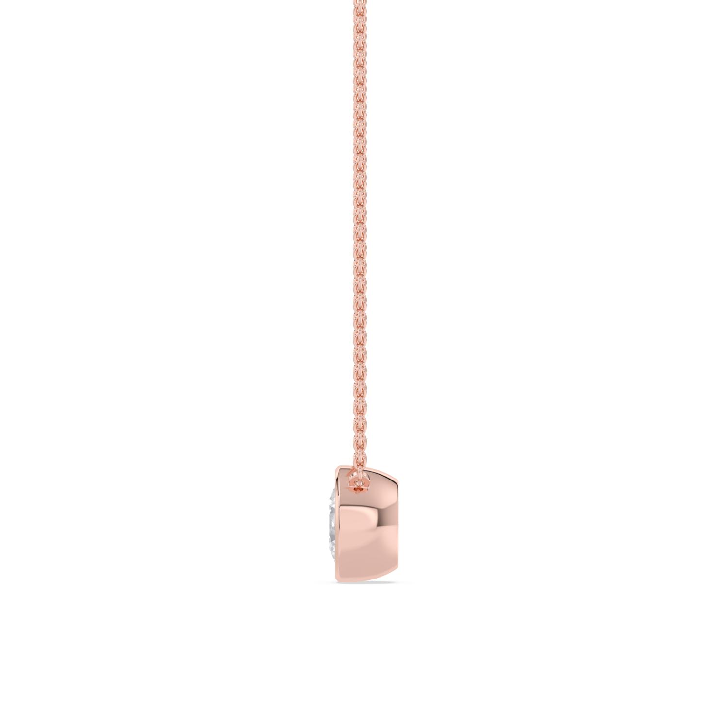 Halo Round, Round Bezel Pendant in Rose Gold, round, studio photo, alternate view