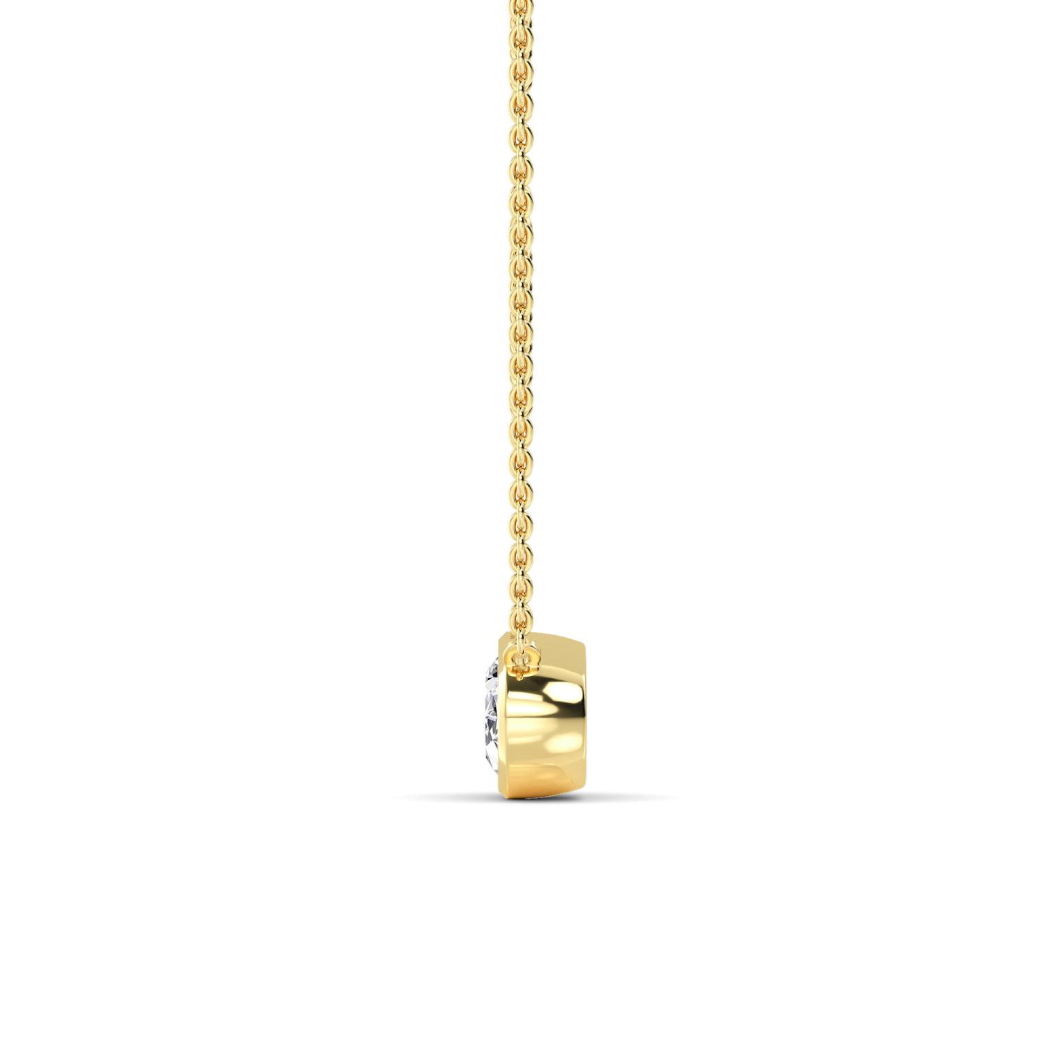 Halo Oval, Oval Bezel Pendant in Yellow Gold, oval, studio photo, alternate view