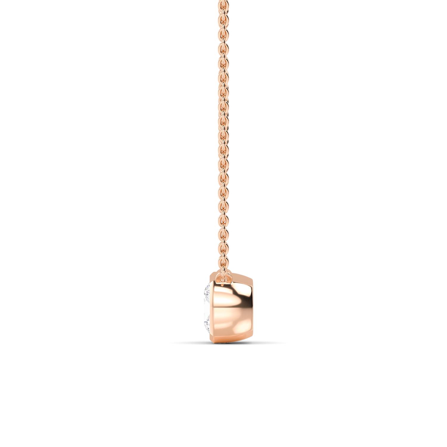 Rune, Cushion Bezel Pendant in Rose Gold, cushion, plain background, alternate view
