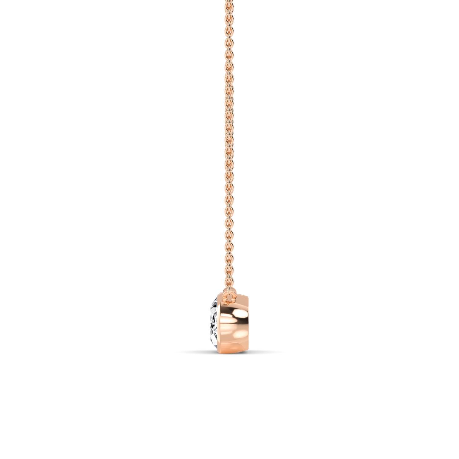 Halfmoon Oval, Oval Half-Bezel Pendant in Rose Gold, oval, studio photo, alternate view