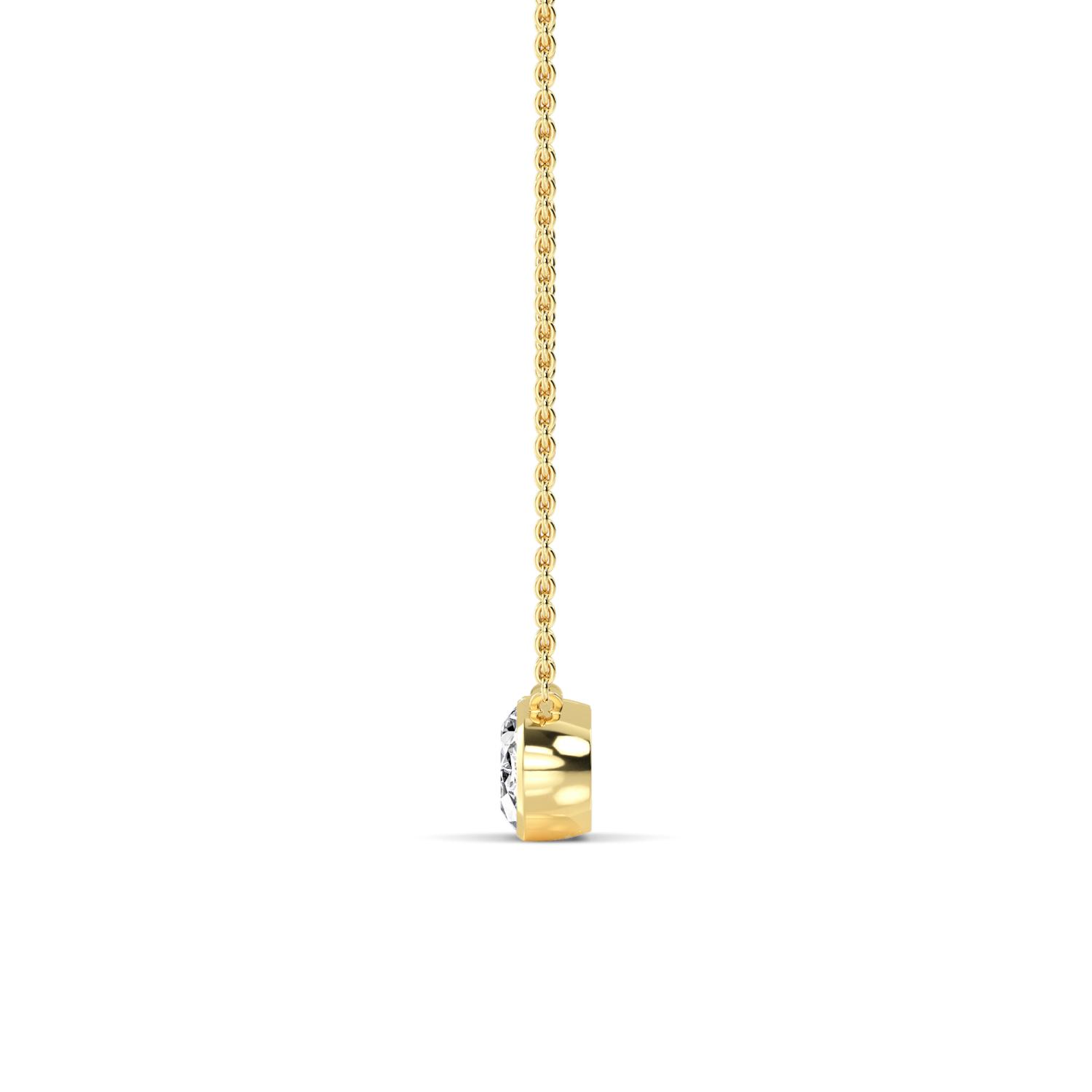 Shoal, Oval Half-Bezel Pendant in Yellow Gold, oval, plain background, alternate view