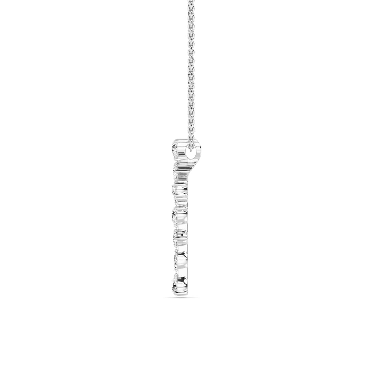 Vigil, Mixed-Shape Cross Pendant in White Gold, pear, plain background, alternate view