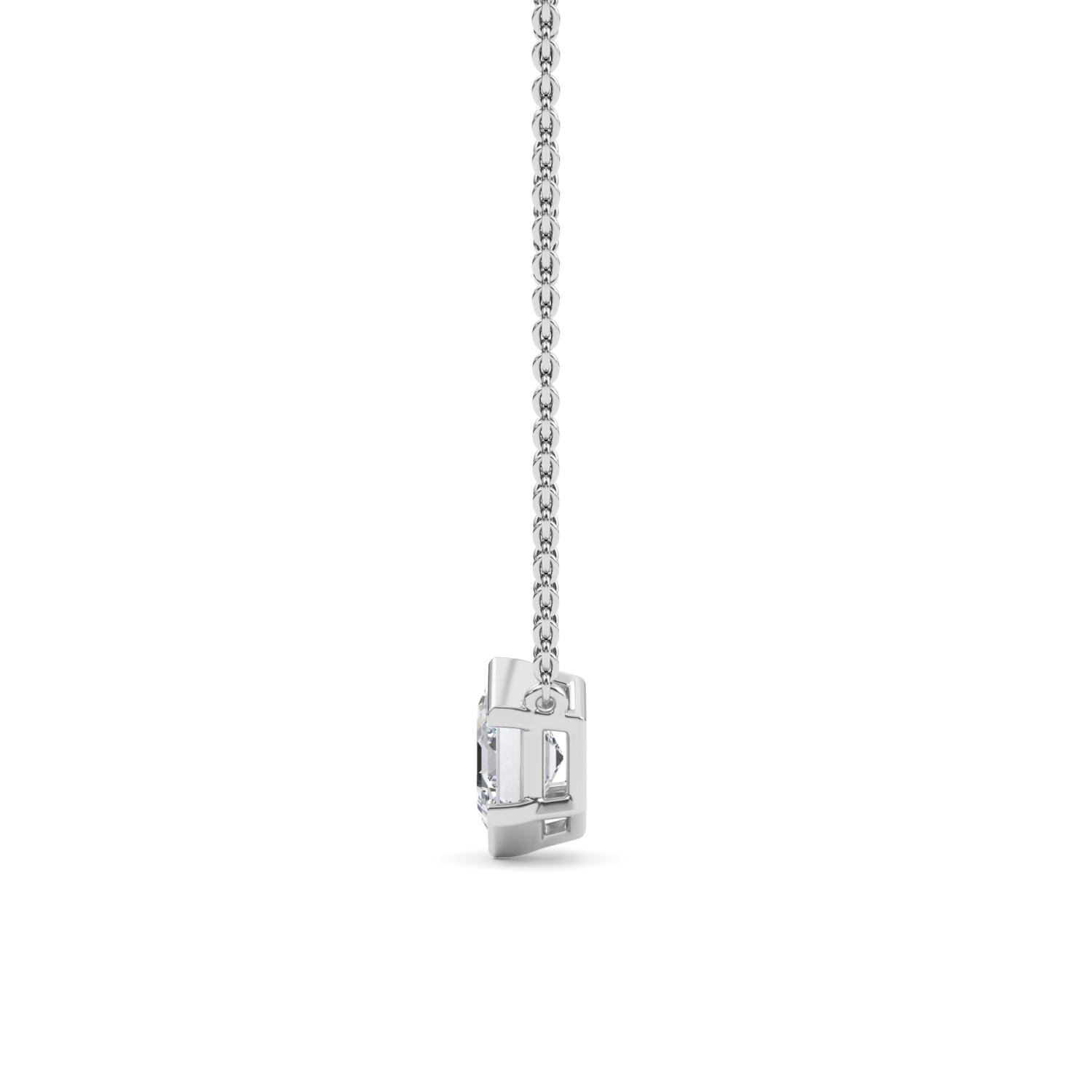 Halfmoon Hexagon, Hexagon Half-Bezel Pendant in White Gold, hexagon, studio photo, alternate view