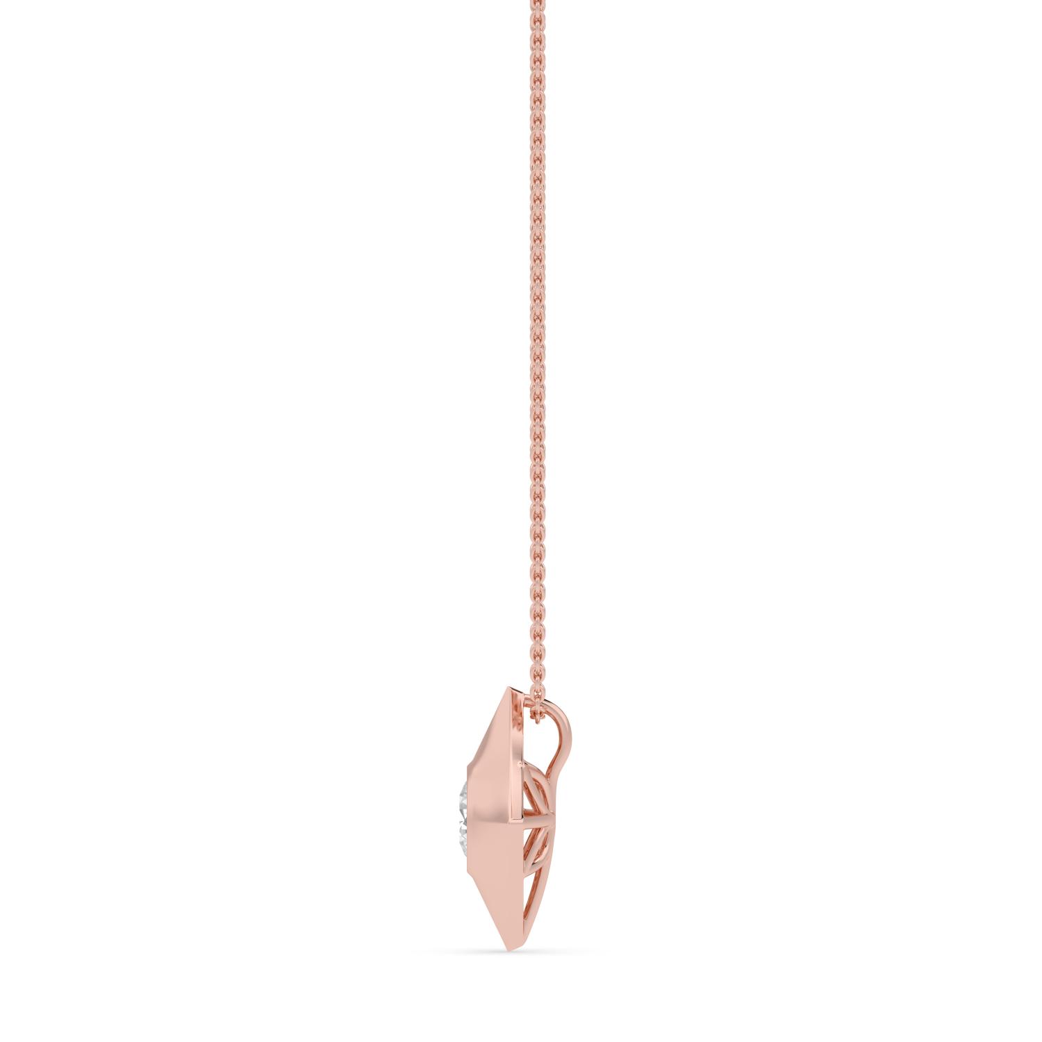 Natalia, Round Star Pendant in Rose Gold, round, plain background, alternate view