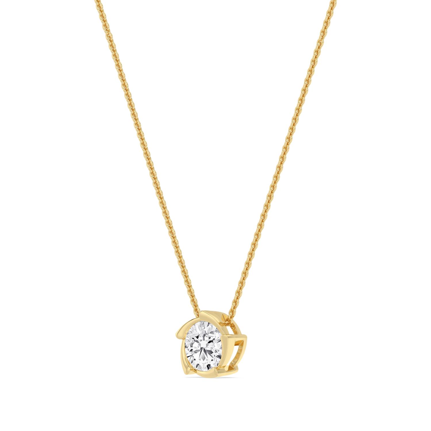 Rosamund, Round Swirl Bezel Pendant in Yellow Gold, round, plain background, alternate view