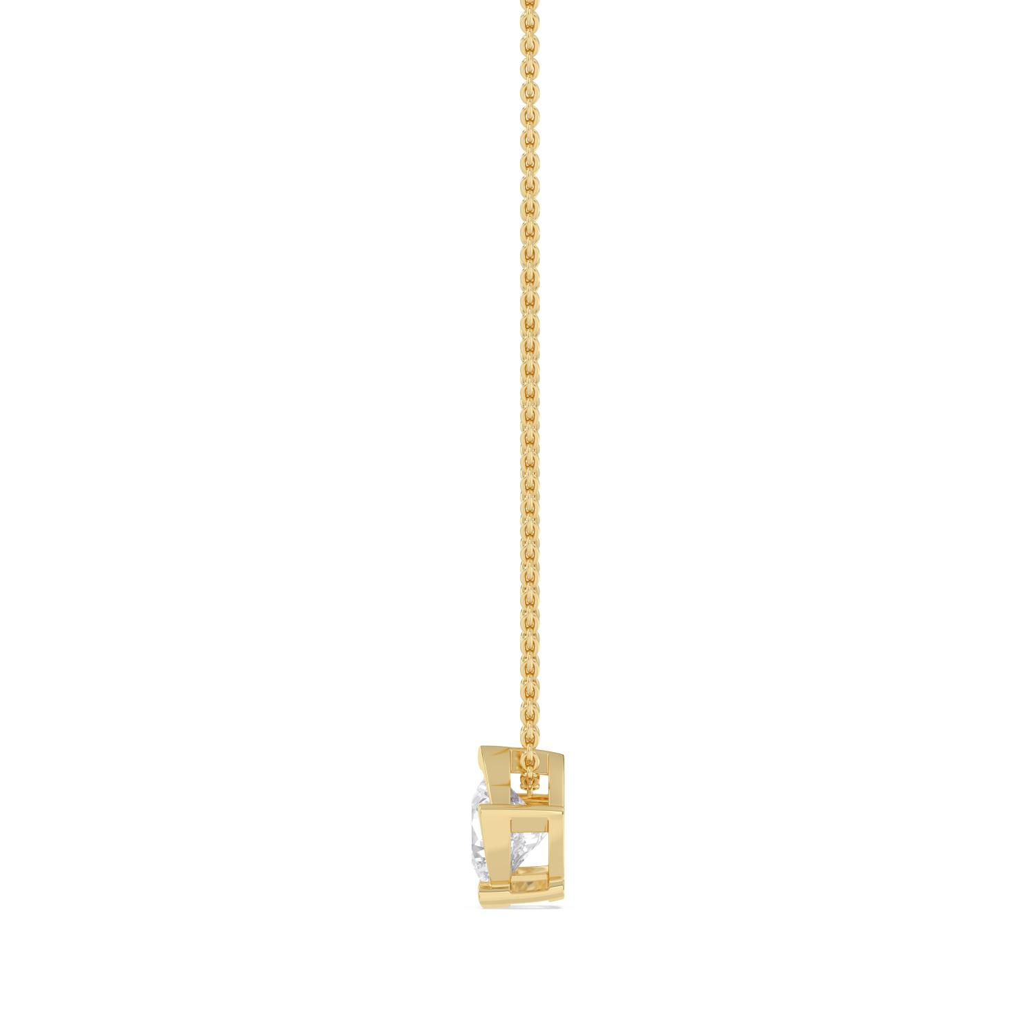 Rosamund, Round Swirl Bezel Pendant in Yellow Gold, round, plain background, alternate view