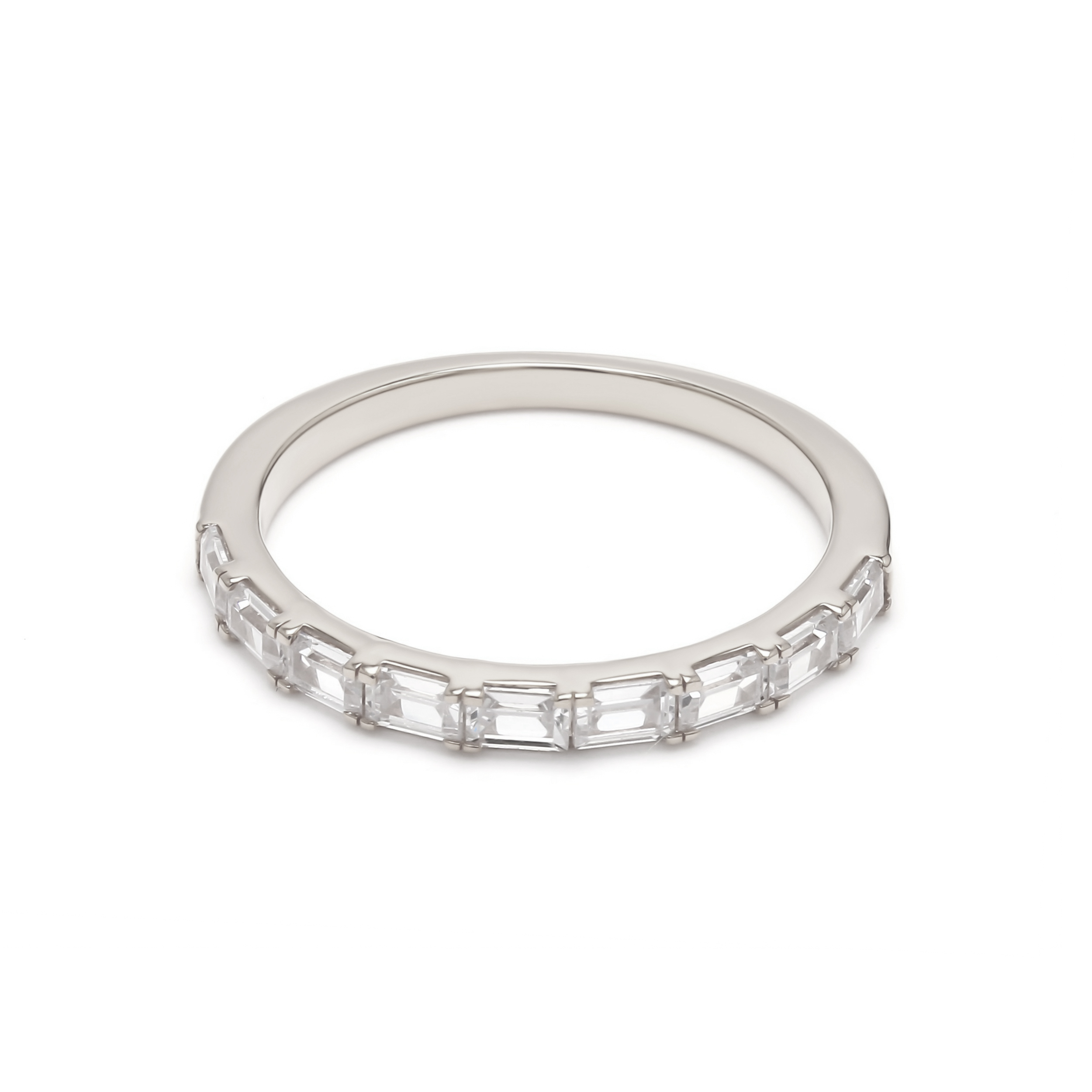Steady, Baguette Band in White Gold, baguette, plain background