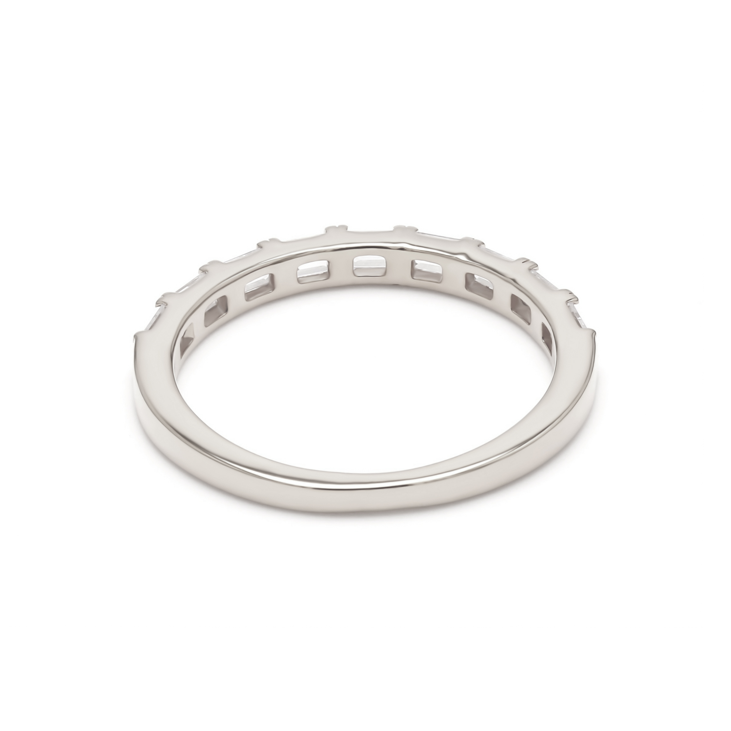 Steady, Baguette Band in White Gold, baguette, plain background, alternate view
