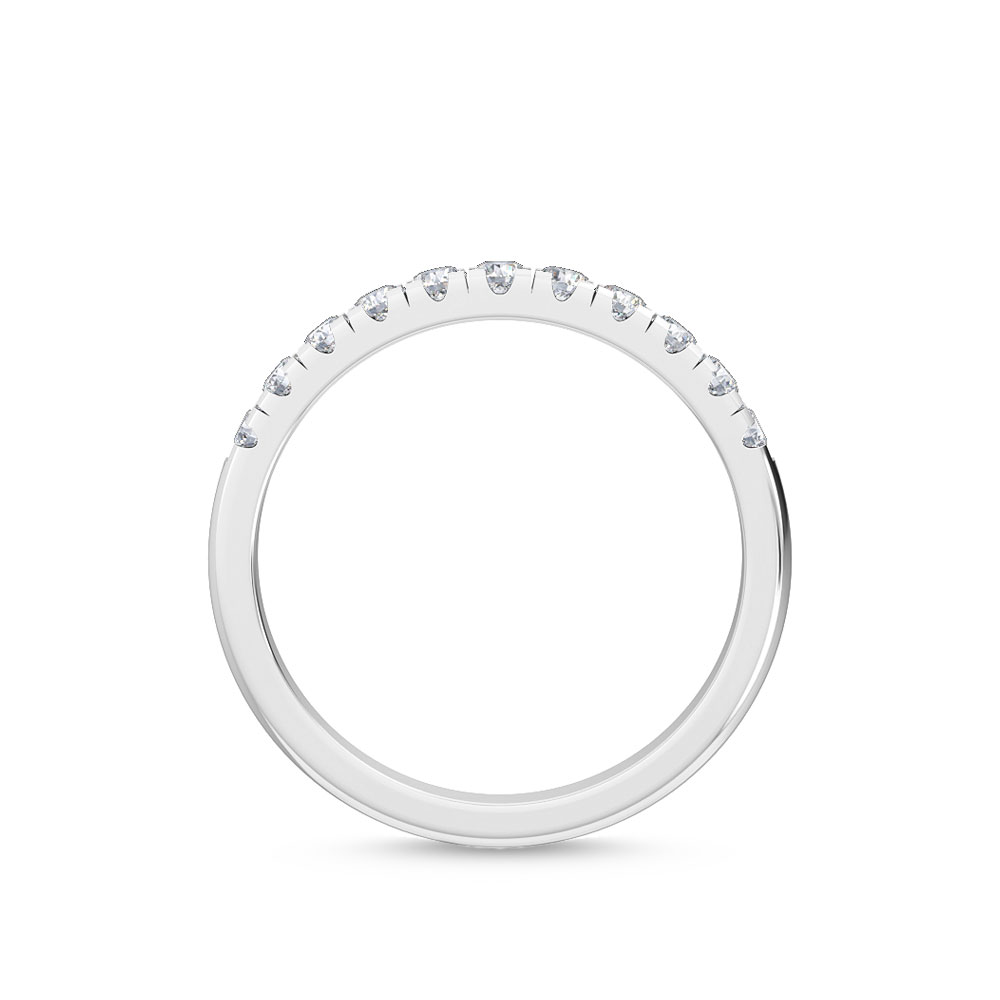 Clover, Shared-Prong Lab-Grown Diamond Band in White Gold, round, plain background, alternate view