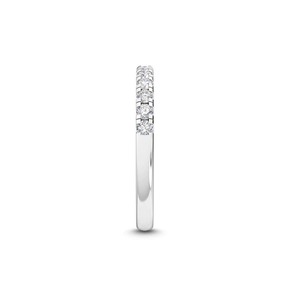 Clover, Shared-Prong Lab-Grown Diamond Band in White Gold, round, plain background, alternate view
