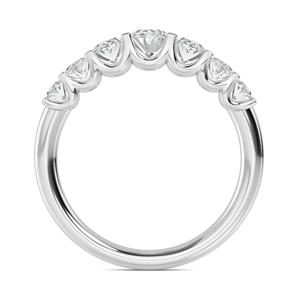 Bloom Oval, Seven-Stone Graduated Oval Band in White Gold, oval, studio photo, alternate view